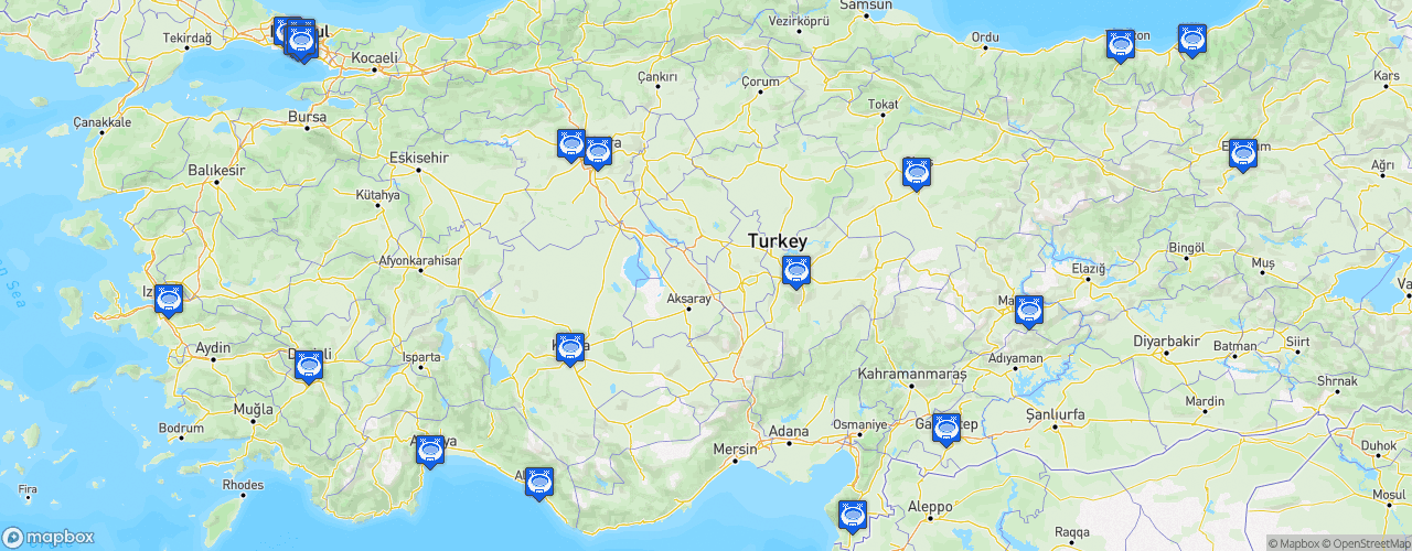 Static Map of Süper Lig - Saison 2020-2021 - Spor Toto Süper Lig