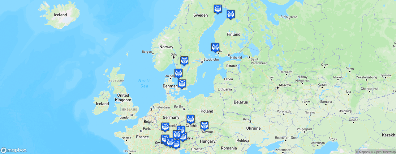 Static Map of Champions Hockey League - Saison 2020-2021