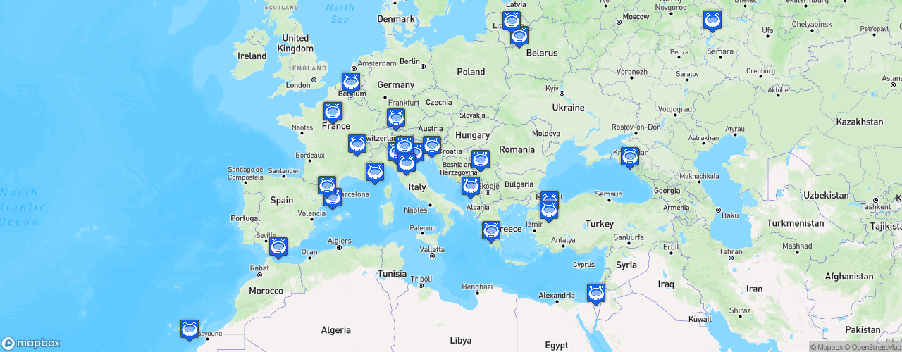 Static Map of EuroCup Basketball - Saison 2020-2021 - 7Days EuroCup