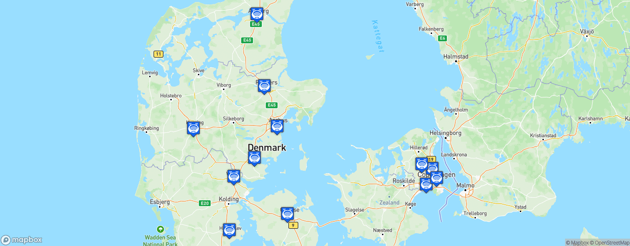 Static Map of Danish Superliga - Saison 2020-2021 - 3F Superliga