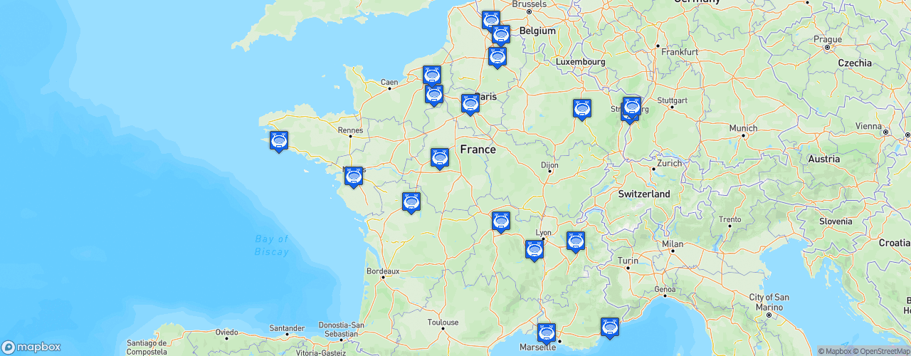 Static Map of LNB Pro B - Saison 2020-2021