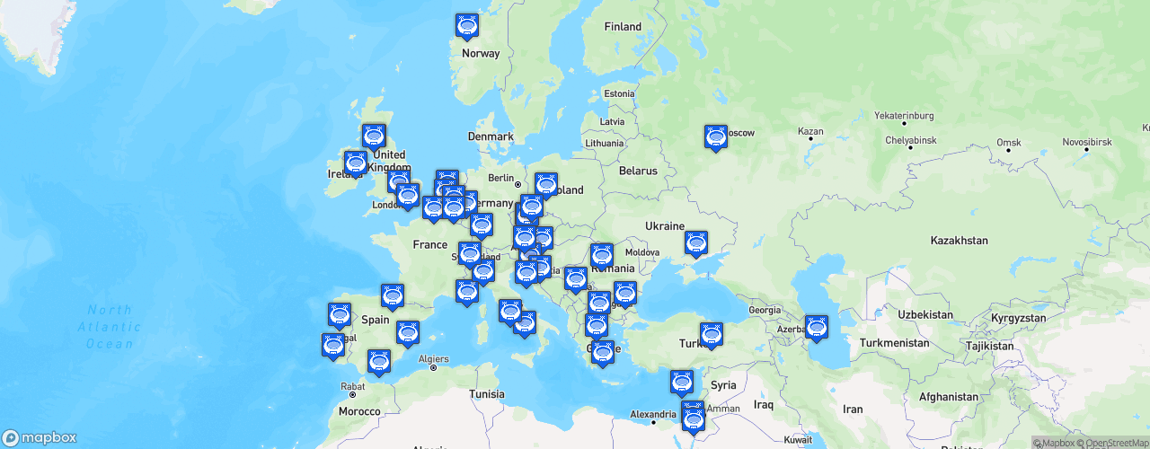 Static Map of UEFA Europa League - Phase de groupes 2020-2021