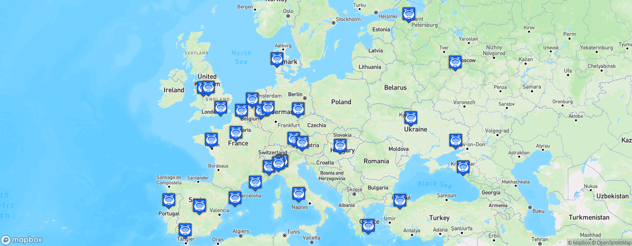 Static Map of UEFA Champions League - Phase de groupes 2020-2021
