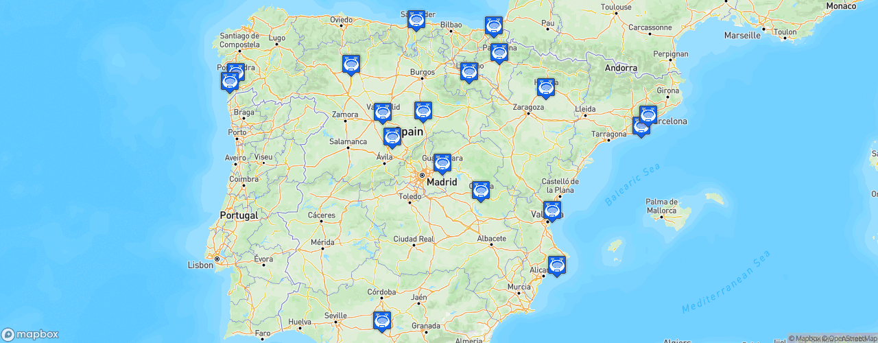 Static Map of Liga Asobal - Saison 2020-2021 - Liga Sacyr Asobal