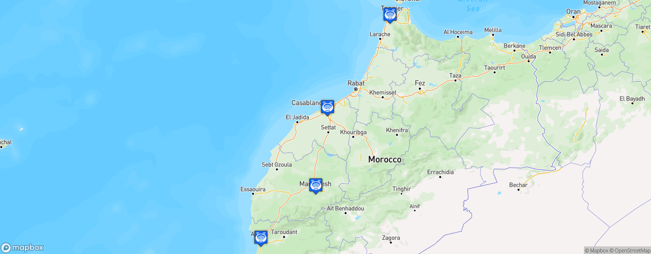 Static Map of CAF Championnat d'Afrique des Nations Maroc 2018