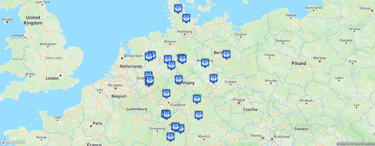 Static Map of Handball-Bundesliga - Saison 2020-2021 - LIQUI MOLY HBL