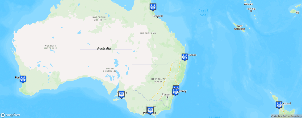 Static Map of National Basketball League Australia - Saison 2020-2021 - Hungry Jack's