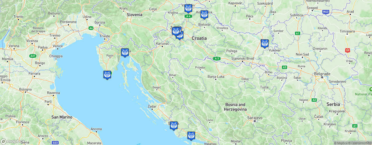 Static Map of Prva HNL - Saison 2020-2021 - Hrvatski Telekom