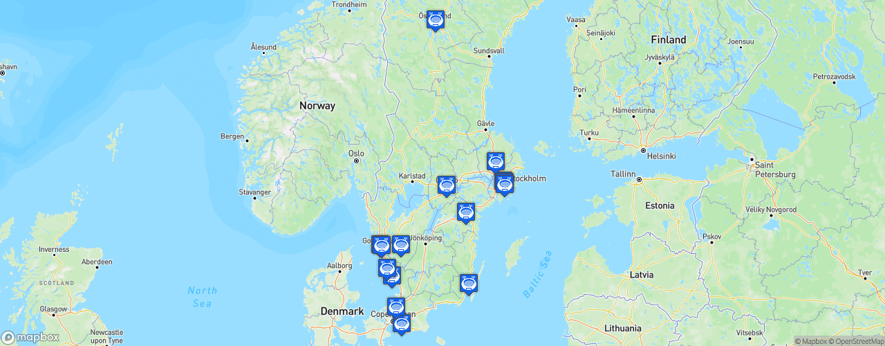 Static Map of Allsvenskan - Saison 2020 - DHL