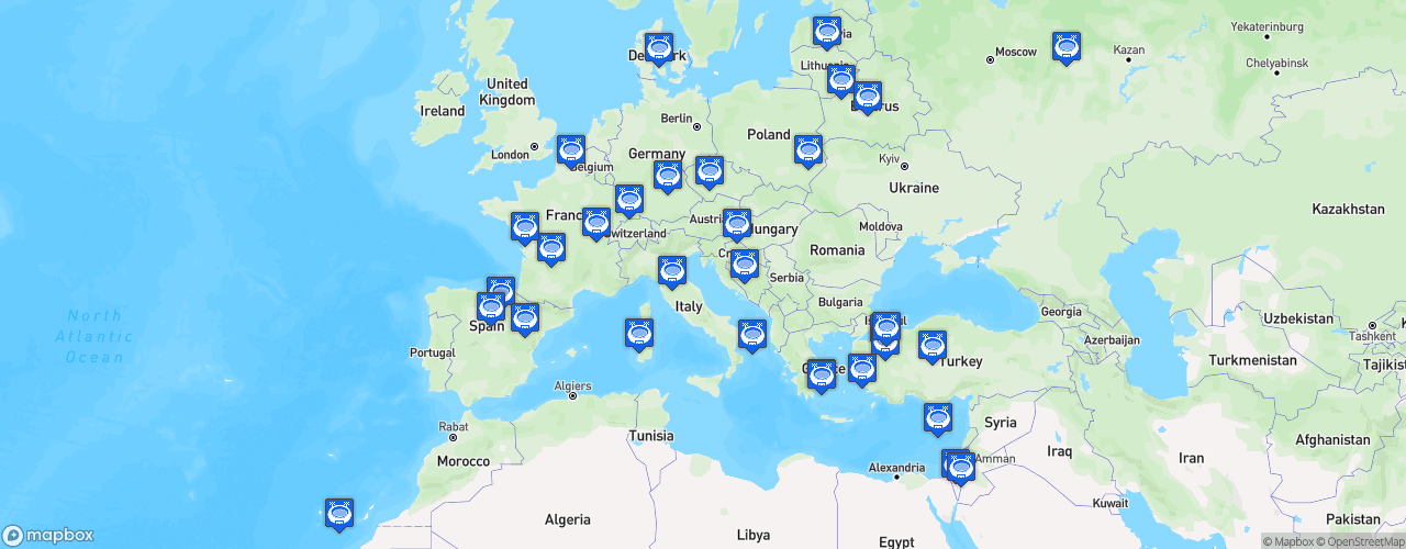 Static Map of Basketball Champions League - Saison 2020-2021