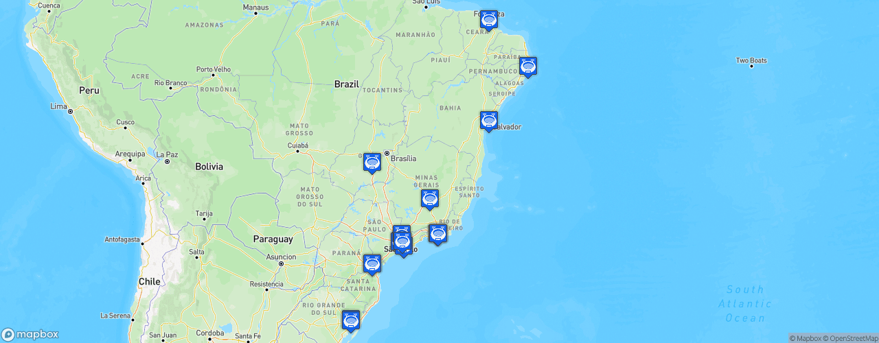 Static Map of Brasileirão Série A - Saison 2020