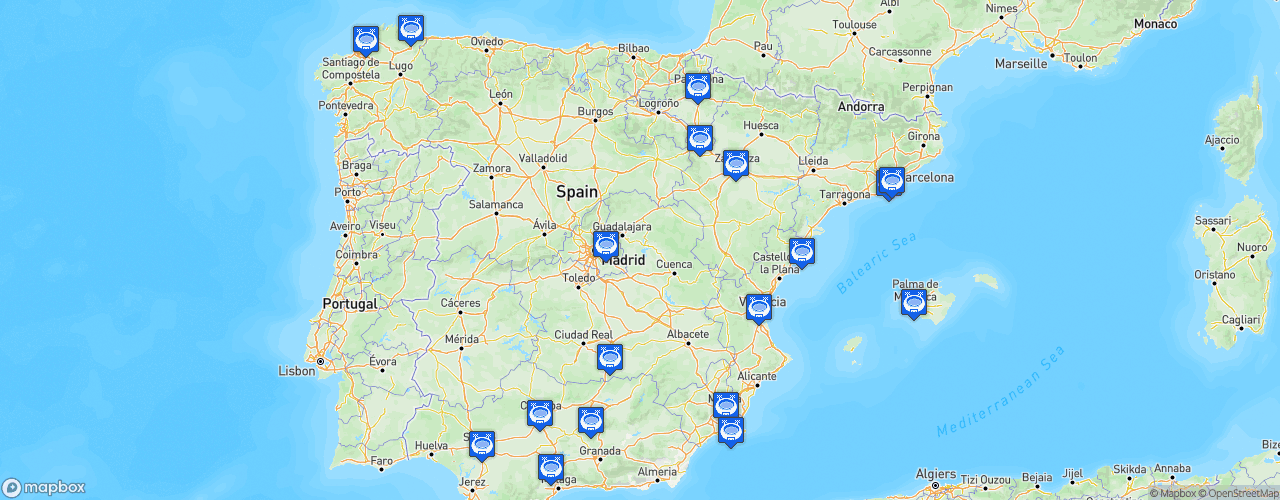 Static Map of LNFS Primera División - Saison 2020-2021