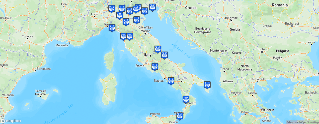 Static Map of Lega Serie B - Saison 2020-2021 - Serie BKT