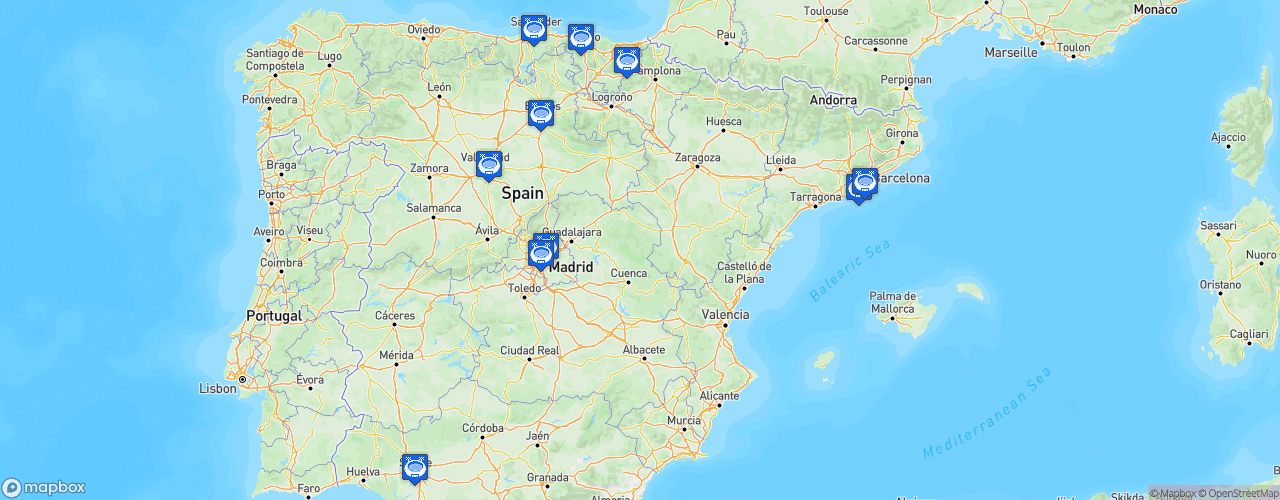 Static Map of División de Honor de Rugby - Saison 2020-2021