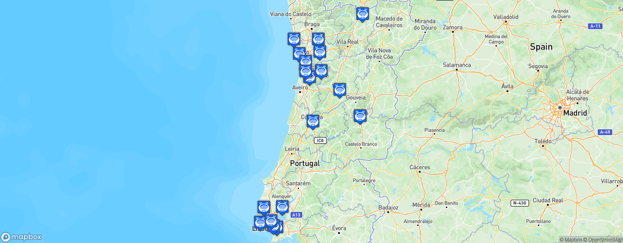 Static Map of Liga Portugal 2 - Saison 2020-2021