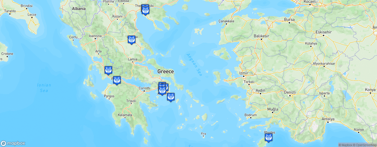 Static Map of Greek Basket League - Saison 2020-2021