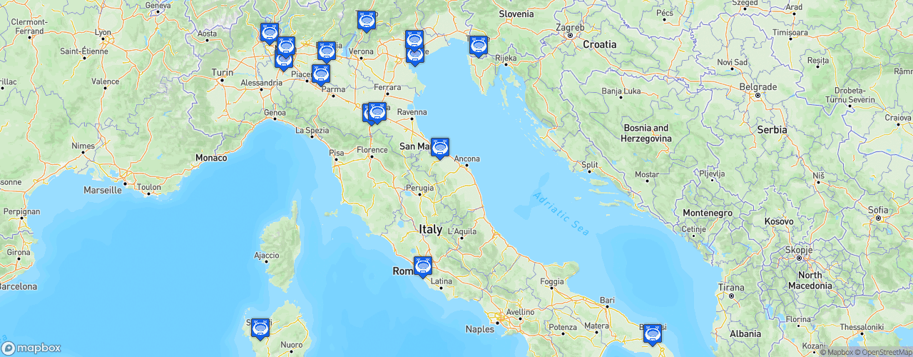 Static Map of Lega Basket Serie A - Saison 2020-2021