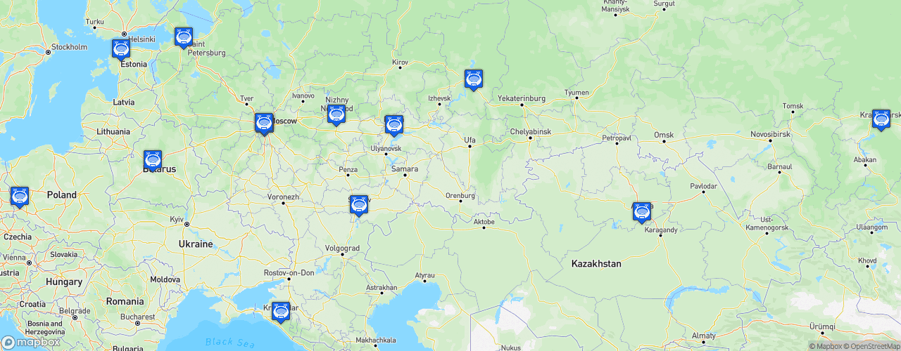 Static Map of VTB United League - Saison 2020-2021