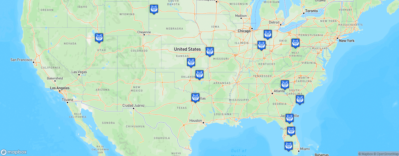 Static Map of ECHL - Saison 2020-2021