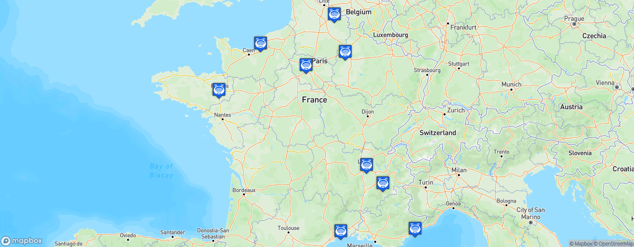 Static Map of Coupe du Monde Féminine de Football FIFA - FIFA Women's World Cup France 2019