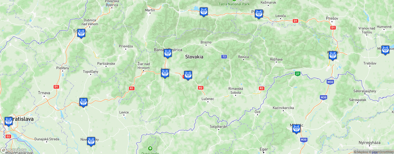 Static Map of Slovak Extraliga - Saison 2020-2021 - Tipos Extraliga