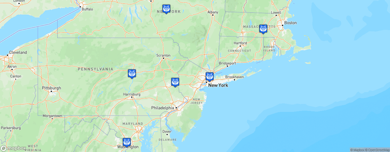 Static Map of Patriot League Football - Saison 2021