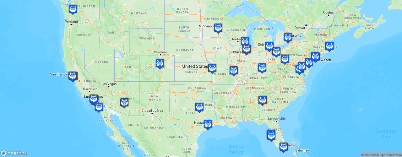 Static Map of Major League Baseball - Saison 2021