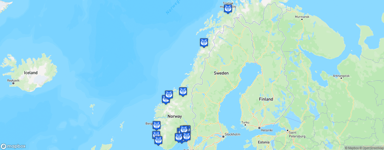 Static Map of Eliteserien - Saison 2021