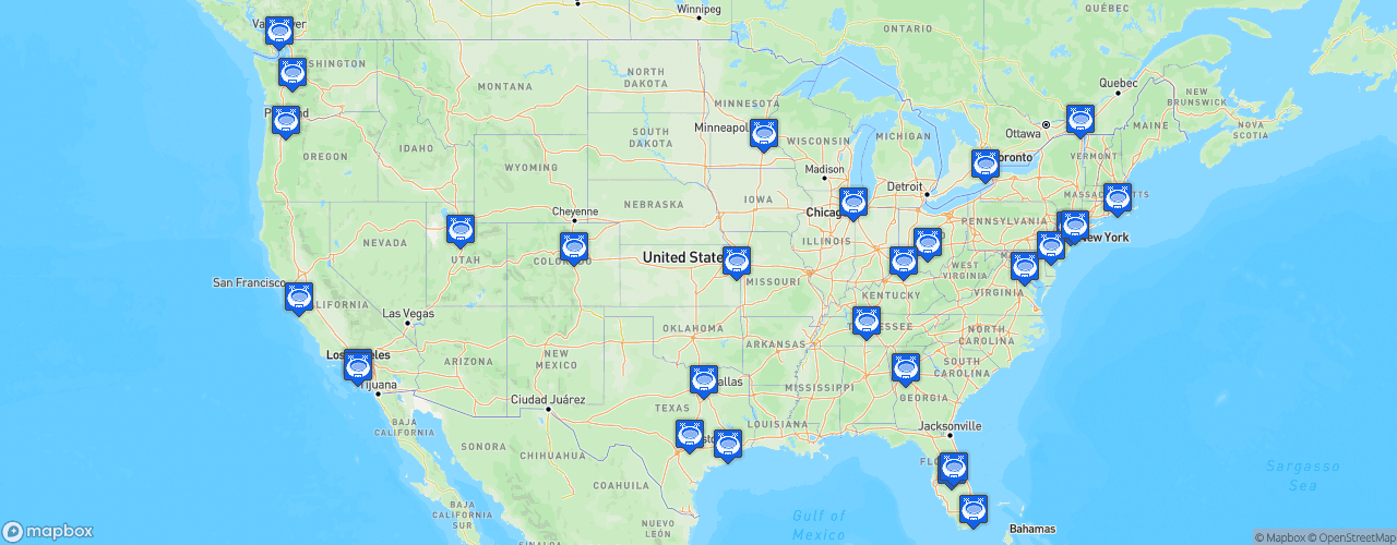 Static Map of Major League Soccer - Saison 2021