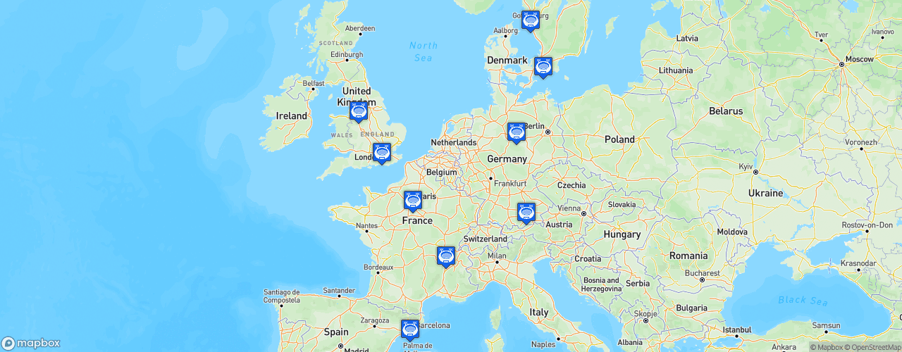 Static Map of UEFA Women's Champions League - Final 8 2020-2021