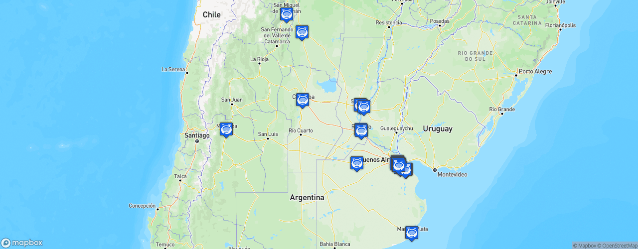 Static Map of Primera División de Argentina - Saison 2021