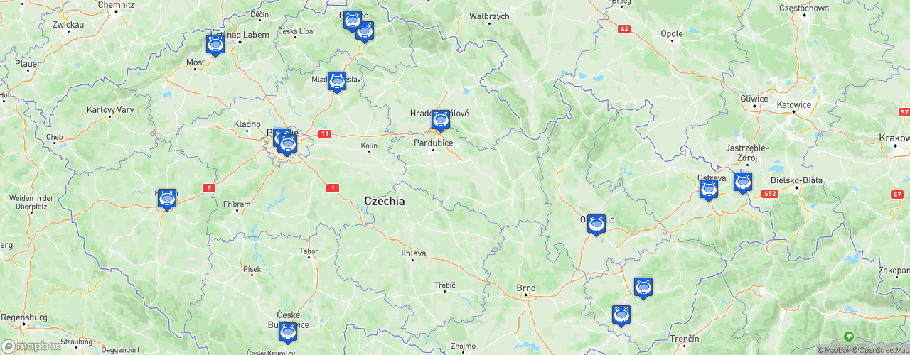 Static Map of První Liga - Saison 2021-2022 - Fortuna Liga