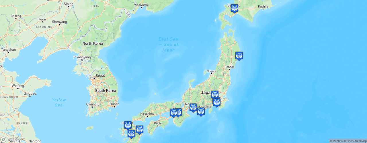 Static Map of IRB Rugby World Cup Japan 2019