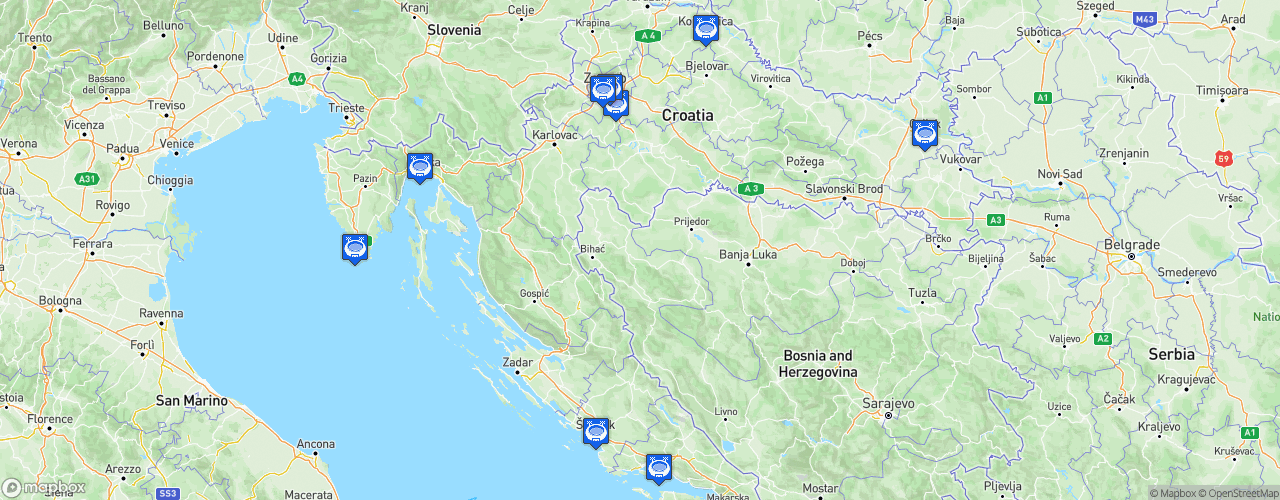 Static Map of Prva HNL - Saison 2021-2022 - Hrvatski Telekom