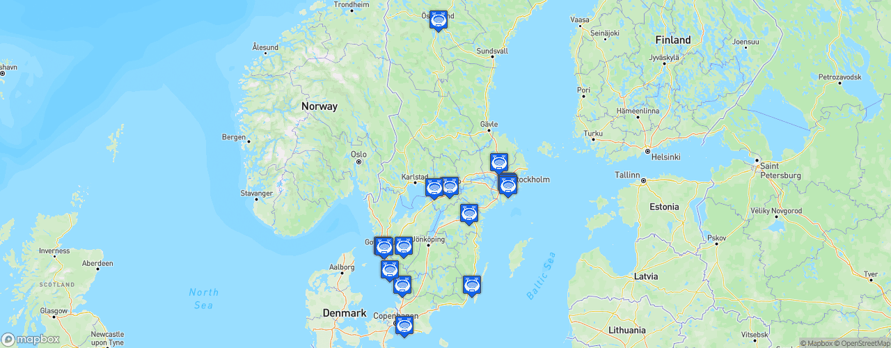 Static Map of Allsvenskan - Saison 2021 - DHL