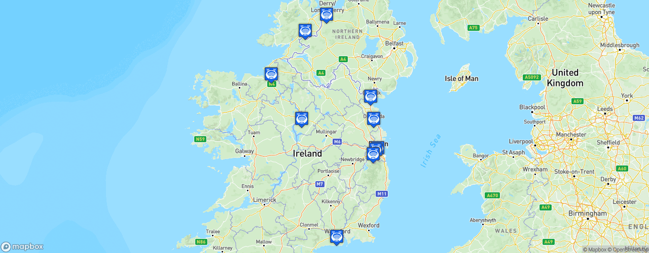 Static Map of League of Ireland Premier Division - Saison 2021 - SSE Airtricity League