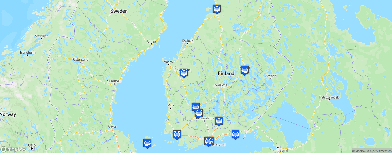 Static Map of Veikkausliiga - Saison 2021