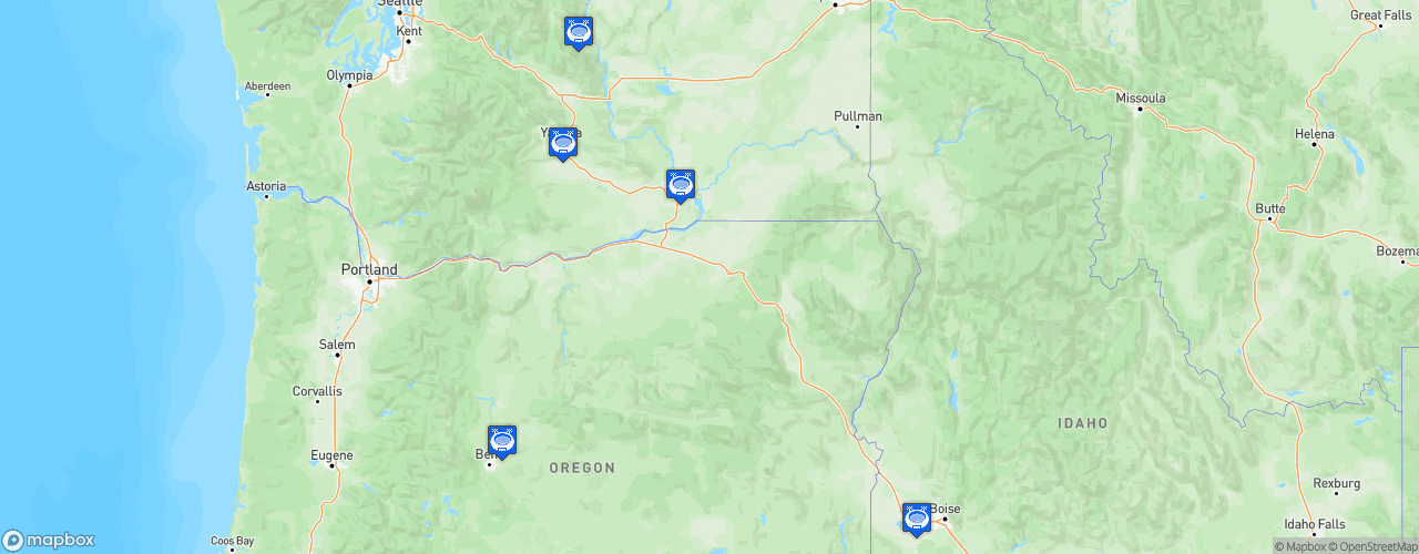 Static Map of American West Football Conference - Saison 2021