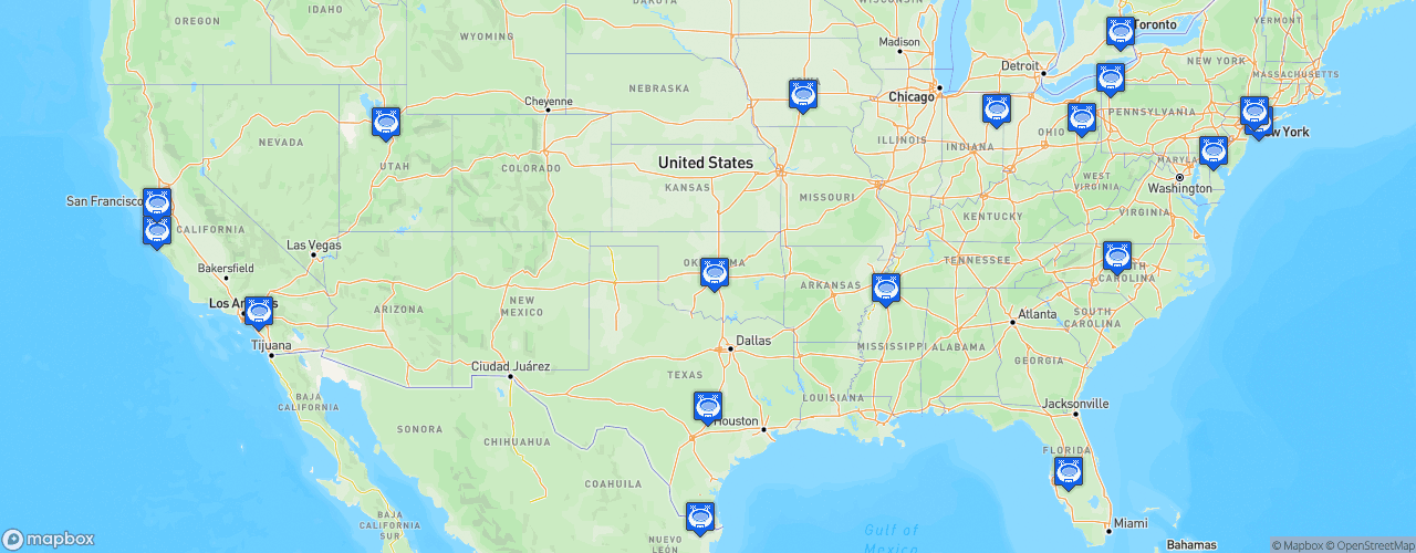 Static Map of NBA G League - Saison 2020-2021