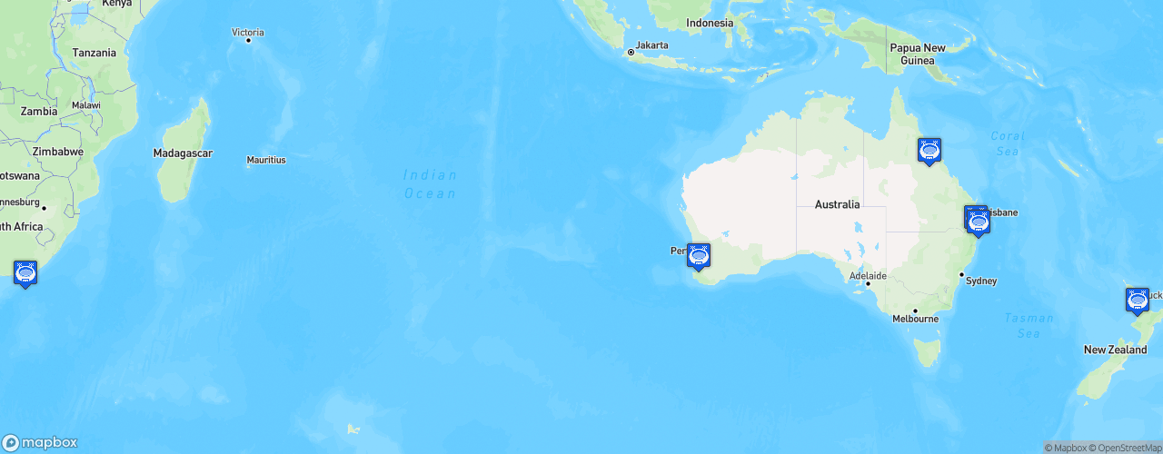 Static Map of The Rugby Championship - Saison 2021