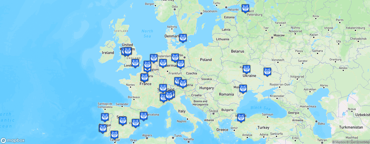 Static Map of UEFA Champions League - Phase de groupes 2021-2022