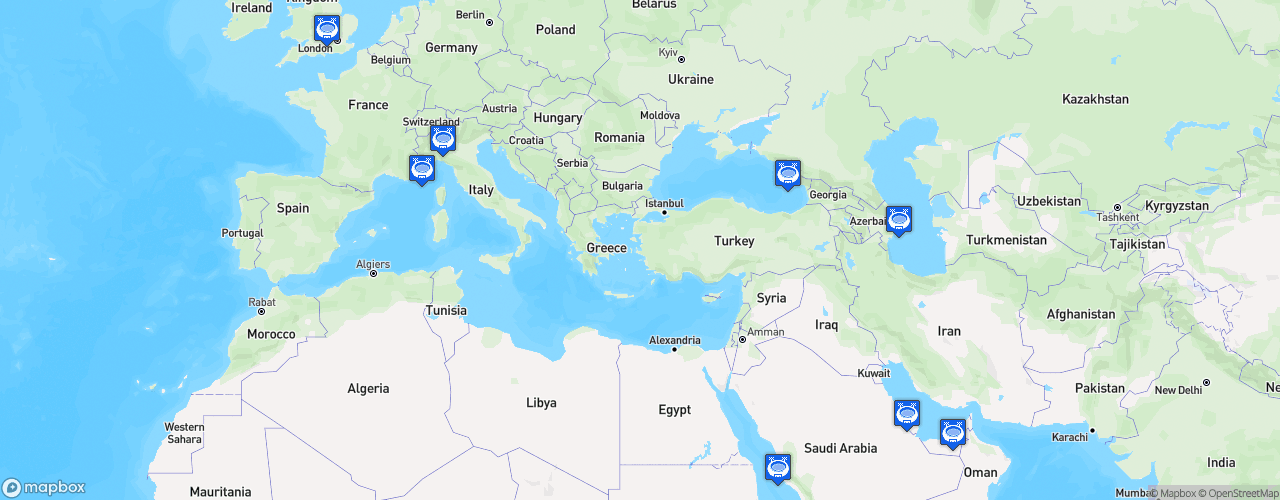 Static Map of FIA Formula 2 Championship - Saison 2021