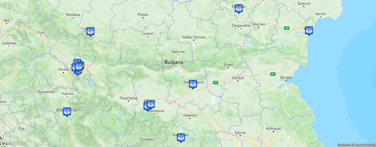 Static Map of Parva Liga - Saison 2021-2022 - efbet League