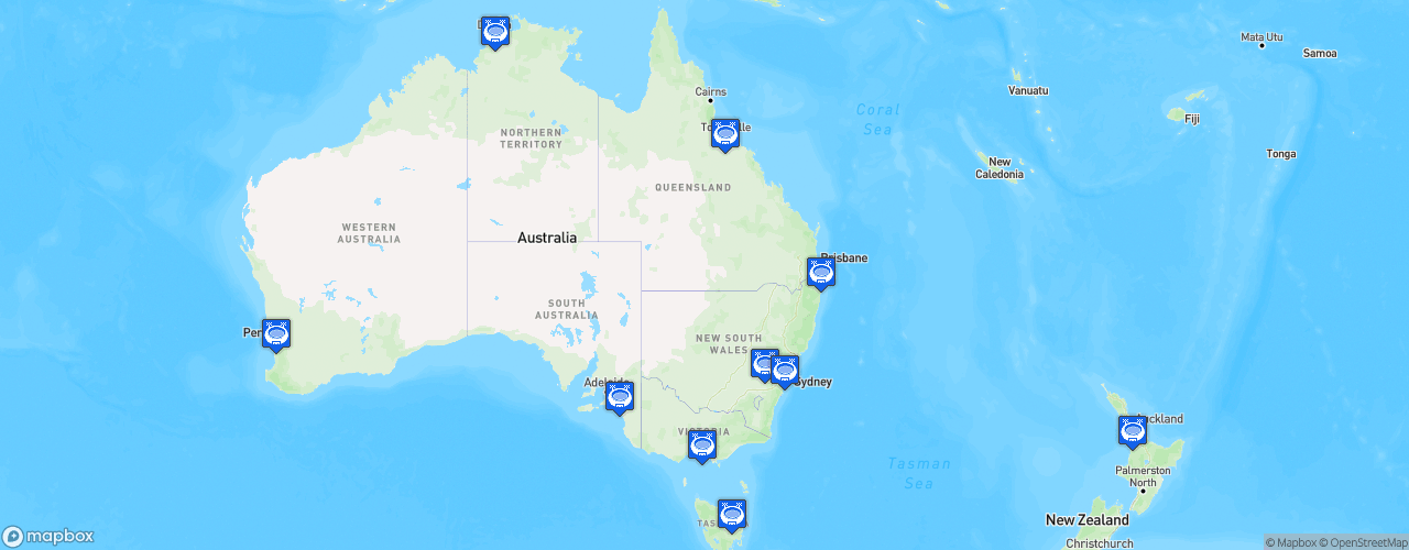 Static Map of Supercars Championship - Saison 2021 - Repco