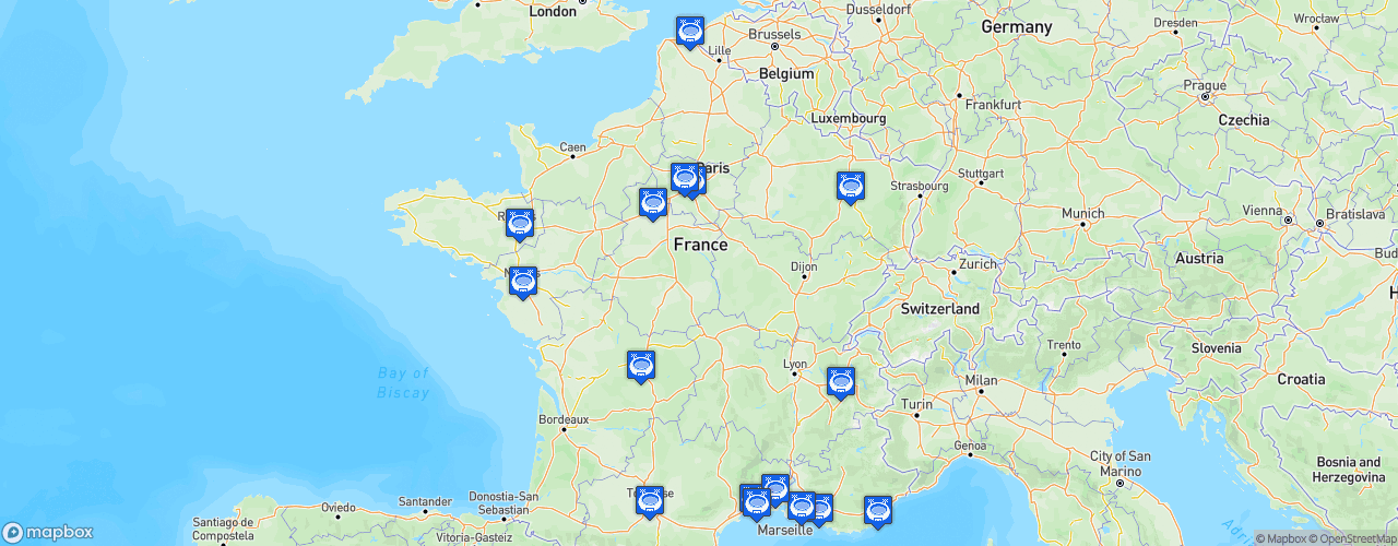 Static Map of LNH Starligue - Saison 2021-2022 - Liqui Moly