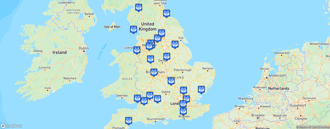 Static Map of EFL League Two - Saison 2021-2022 - Sky Bet