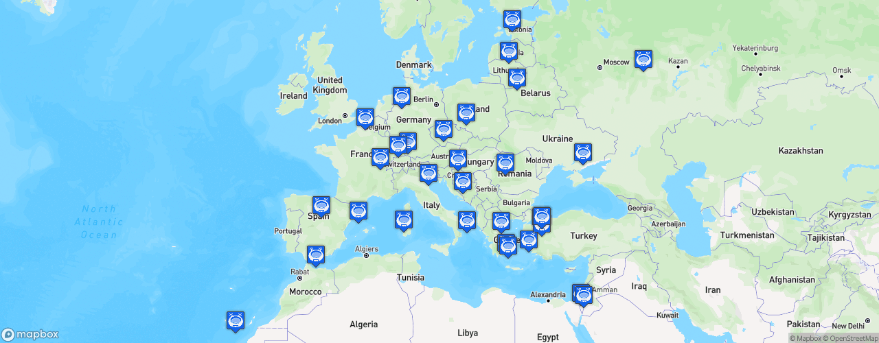 Static Map of Basketball Champions League - Saison 2021-2022