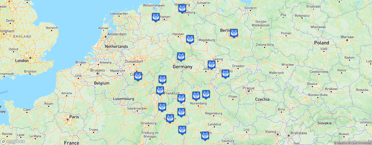 Static Map of Basketball-Bundesliga - Saison 2021-2022 - easyCredit BBL