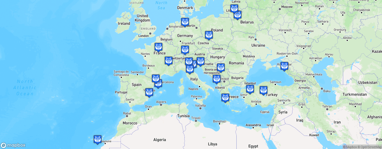 Static Map of EuroCup Basketball - Saison 2021-2022 - 7Days EuroCup