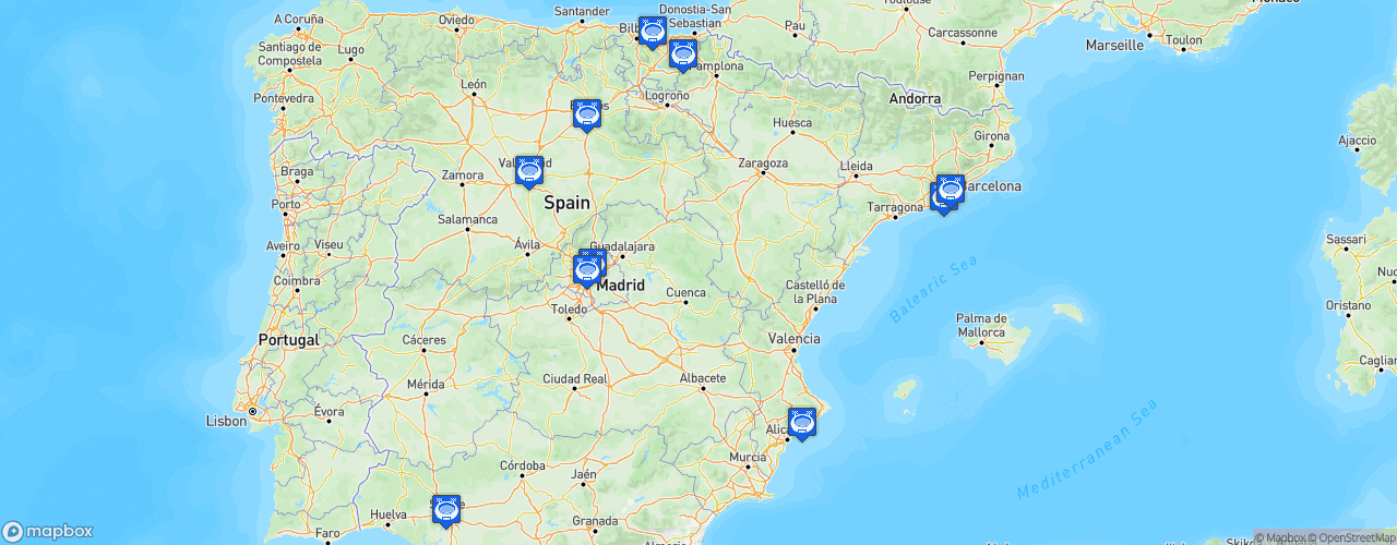 Static Map of División de Honor de Rugby - Saison 2021-2022